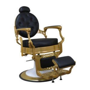 black and gold barber chair