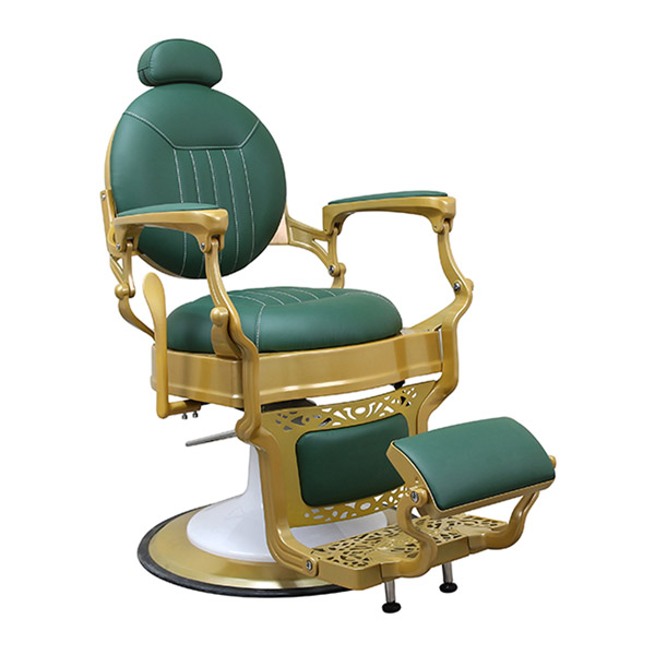 green vintage barber chair